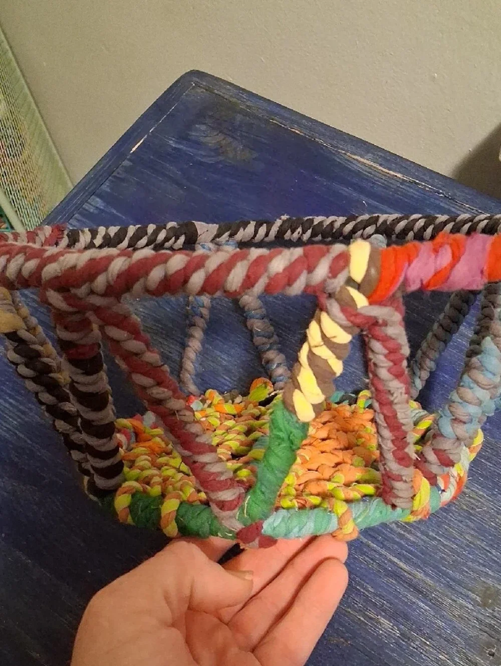 Handwoven Multicolor Decorative Rope Bowl by